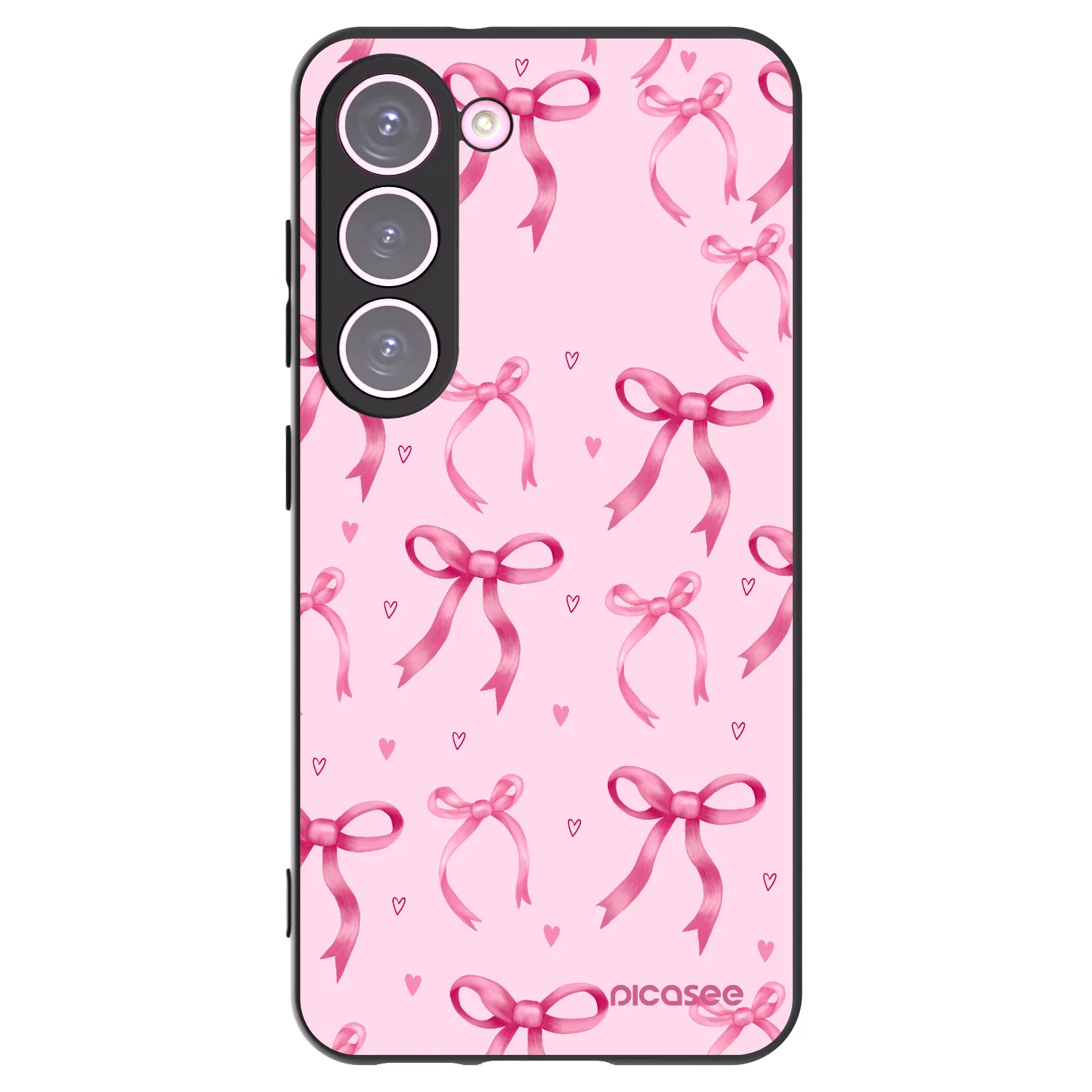 Picasee Μαύρη θήκη σιλικόνης για Samsung Galaxy S23 5G - Bow Aesthetic