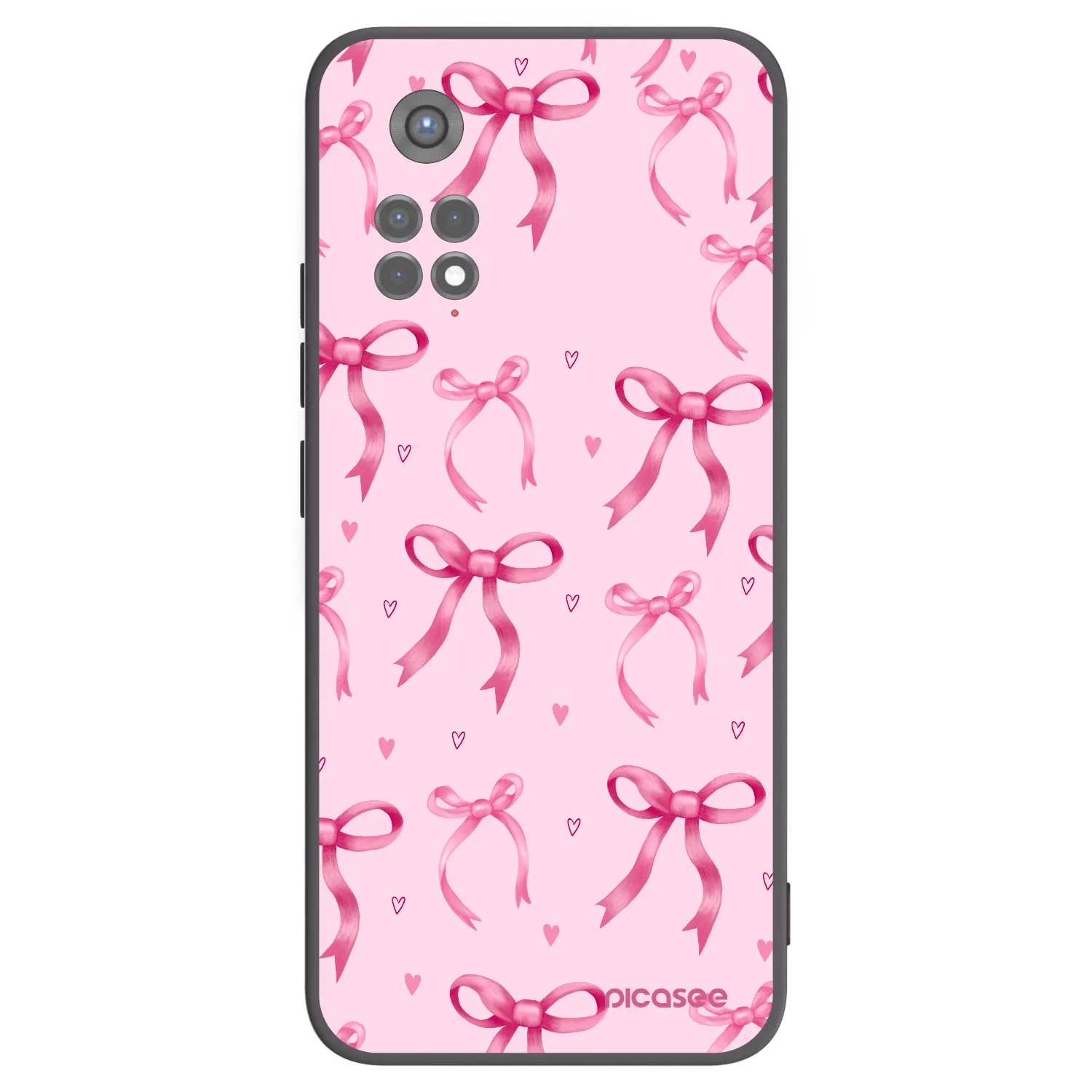 Picasee Μαύρη θήκη σιλικόνης για Xiaomi Redmi Note 11S 5G - Bow Aesthetic