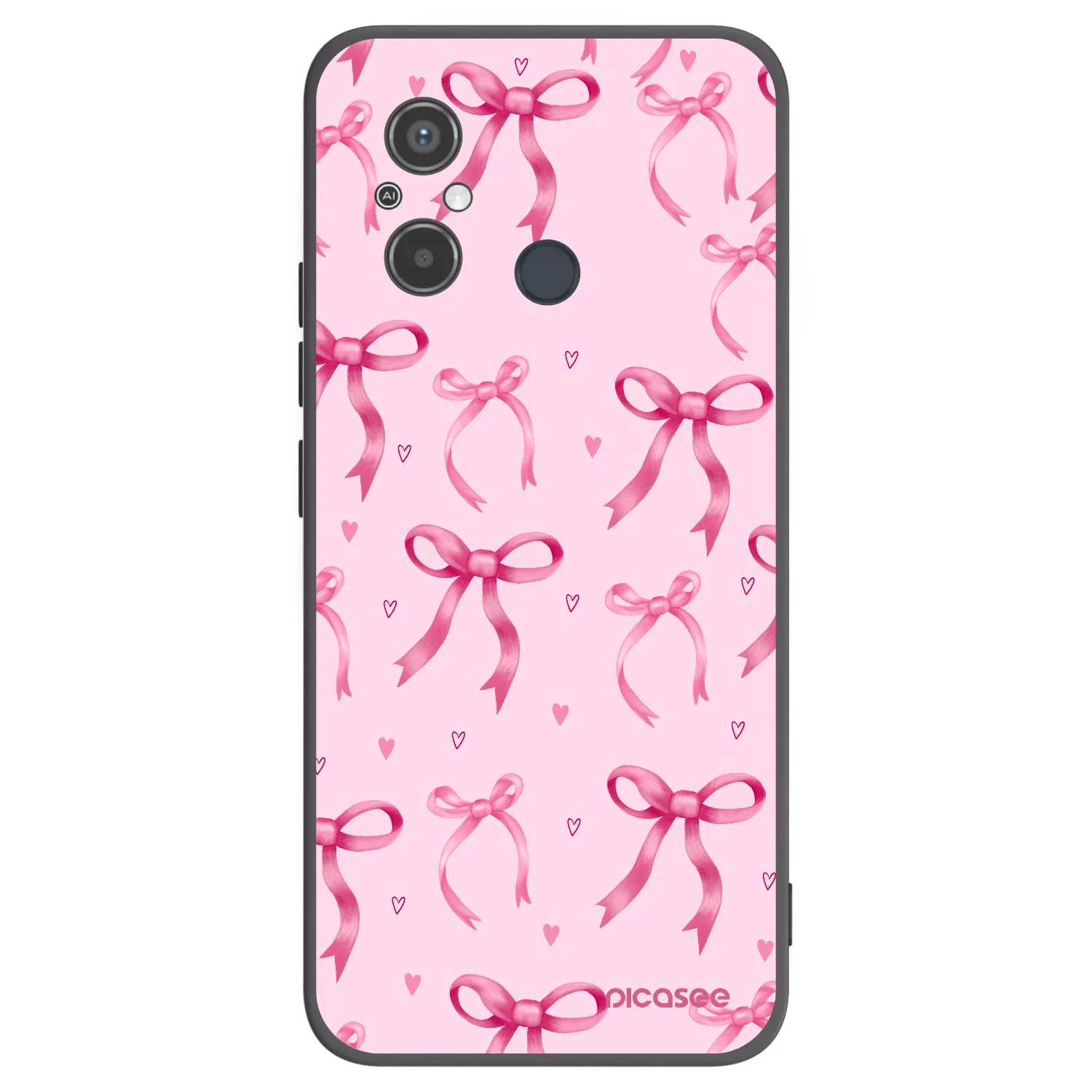 Picasee Μαύρη θήκη σιλικόνης για Xiaomi Redmi 12C - Bow Aesthetic