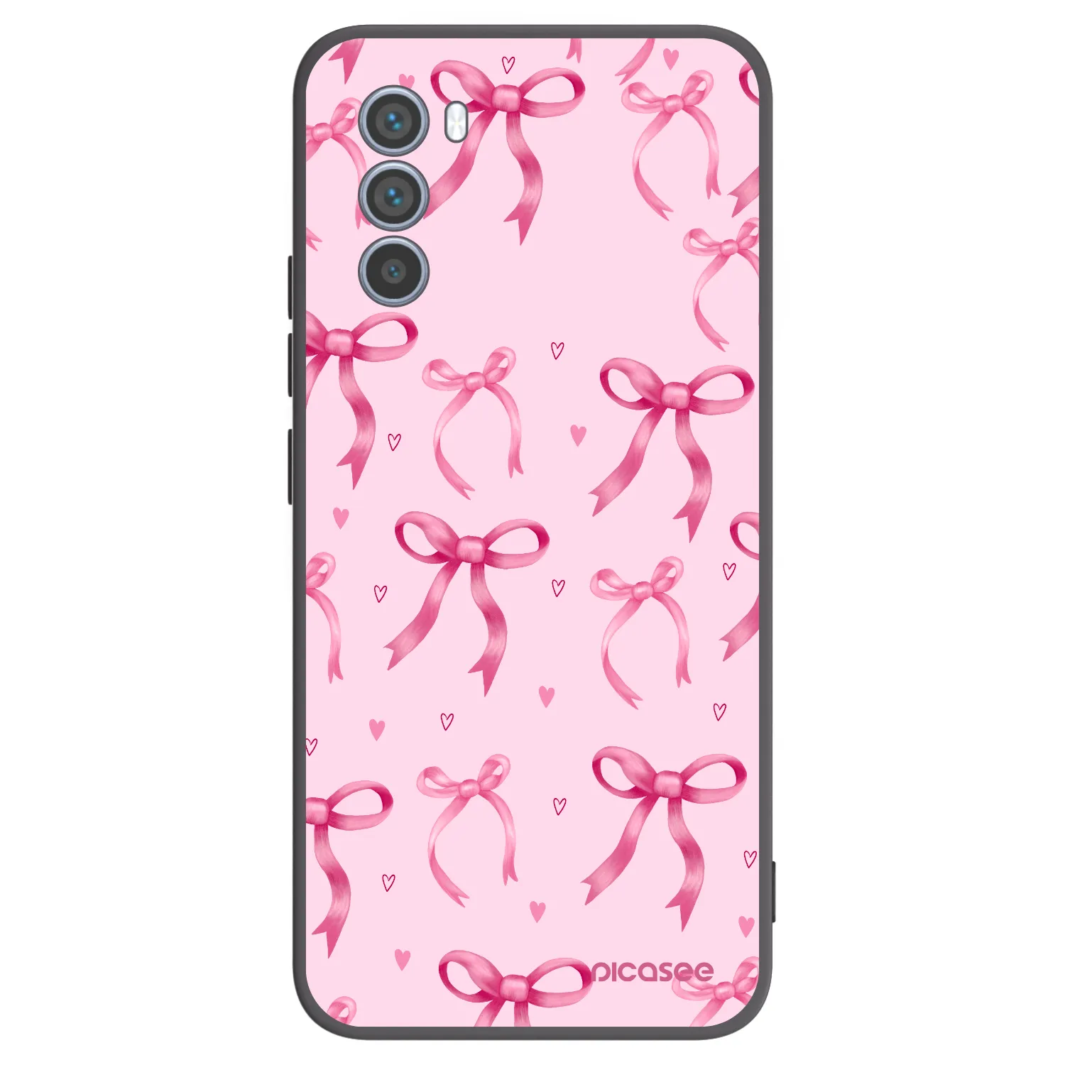 Picasee Μαύρη θήκη σιλικόνης για Motorola Moto G62 - Bow Aesthetic