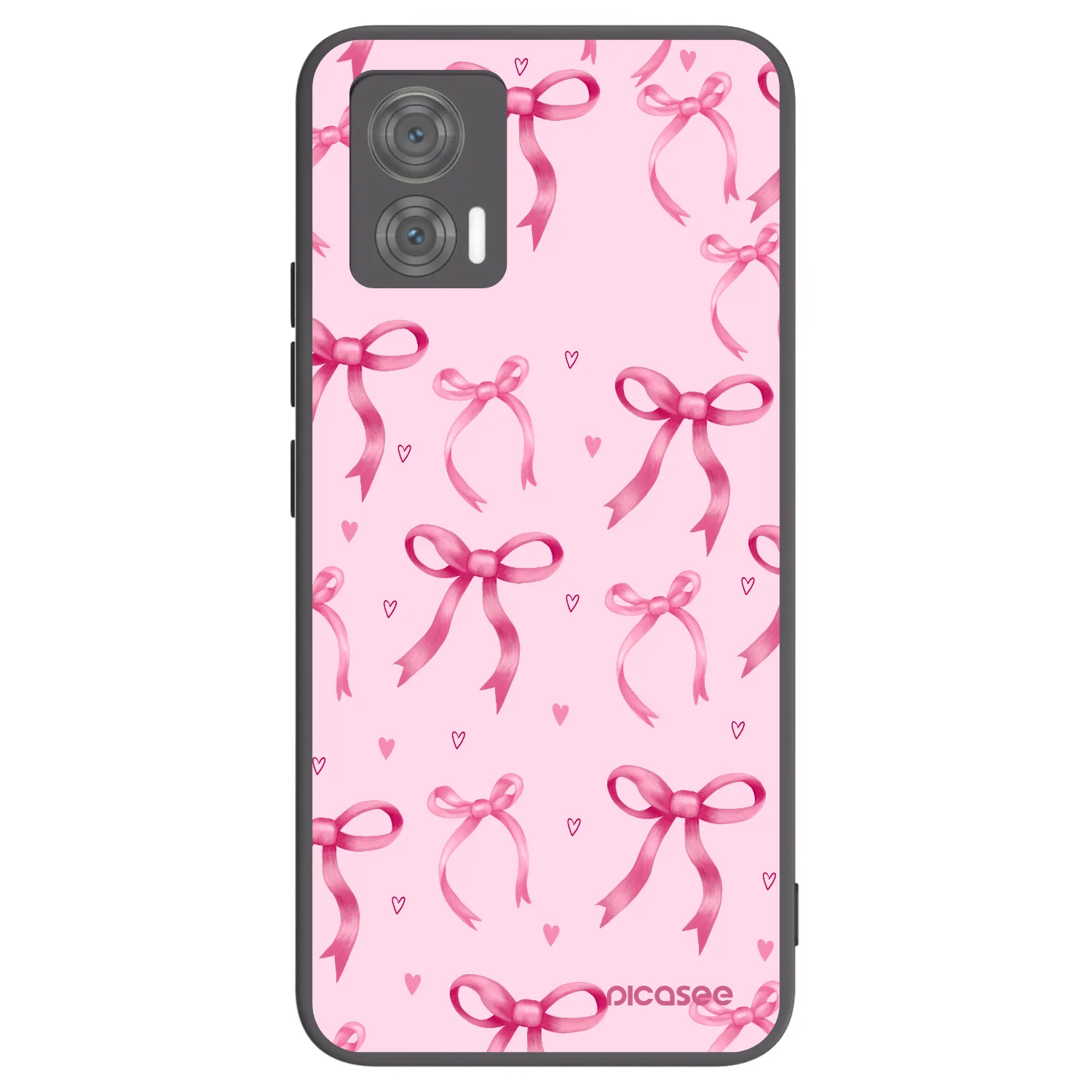 Picasee Μαύρη θήκη σιλικόνης για Motorola Edge 30 Neo - Bow Aesthetic