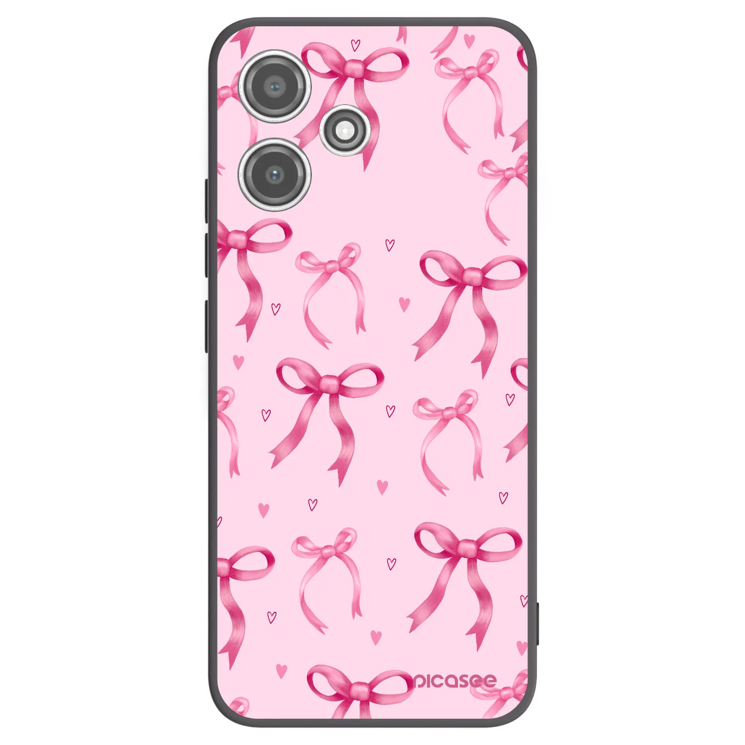 Picasee Μαύρη θήκη σιλικόνης για Xiaomi Redmi 12 5G - Bow Aesthetic