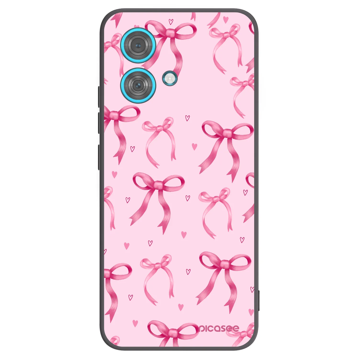 Picasee Μαύρη θήκη σιλικόνης για Motorola Edge 40 Neo - Bow Aesthetic