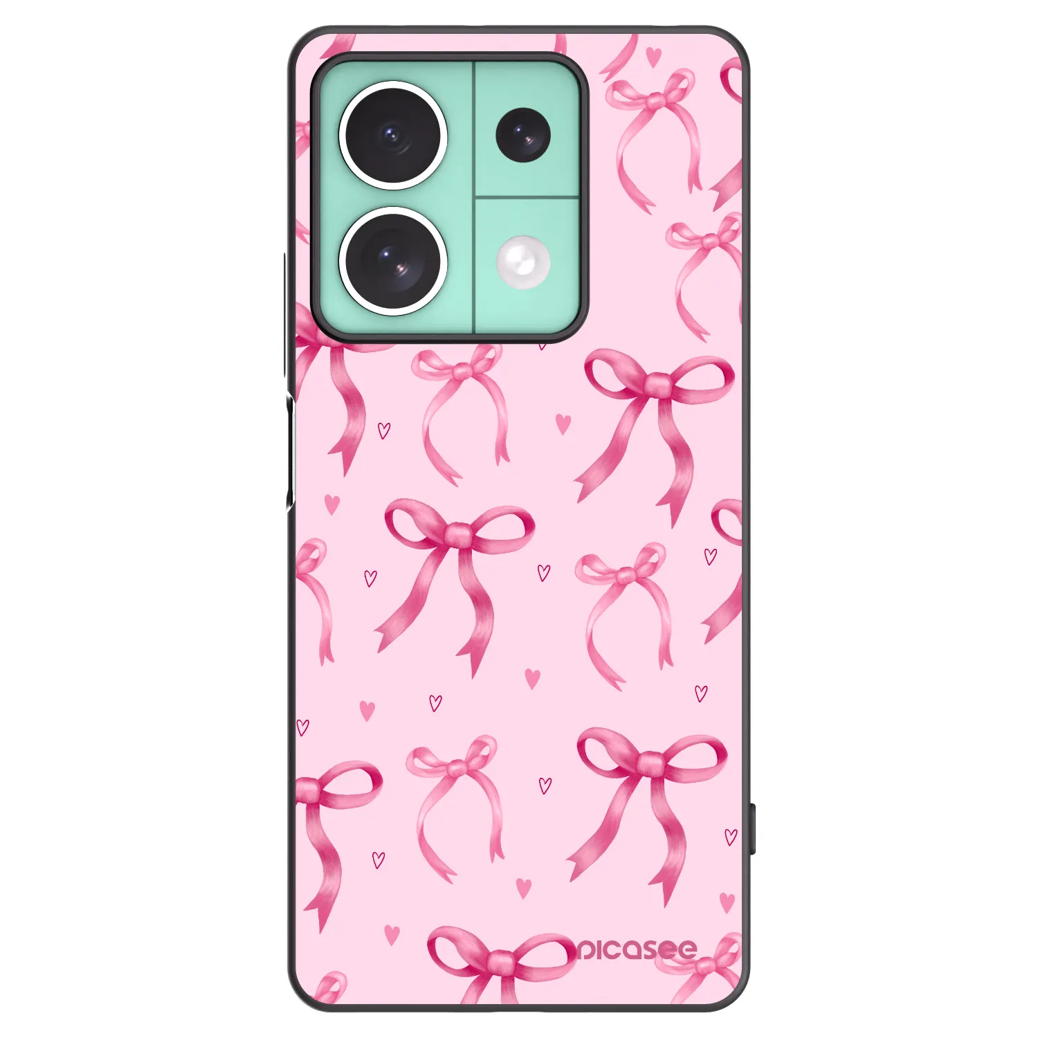 Picasee Μαύρη θήκη σιλικόνης για Xiaomi Redmi Note 13 5G - Bow Aesthetic