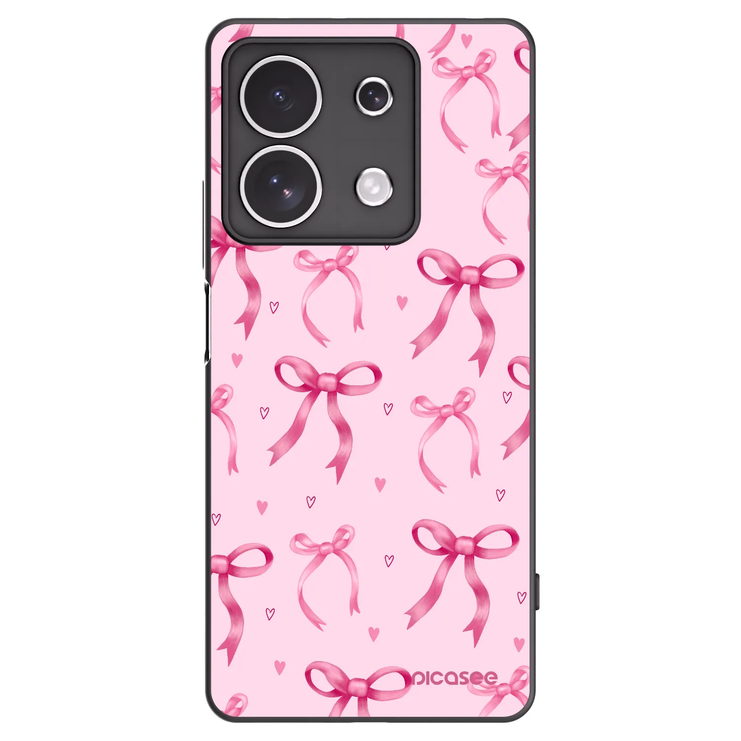 Picasee Μαύρη θήκη σιλικόνης για Xiaomi Redmi Note 13 4G - Bow Aesthetic