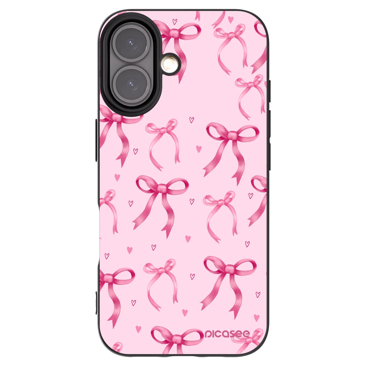 Picasee Μαύρη θήκη σιλικόνης για Apple iPhone 16 - Bow Aesthetic