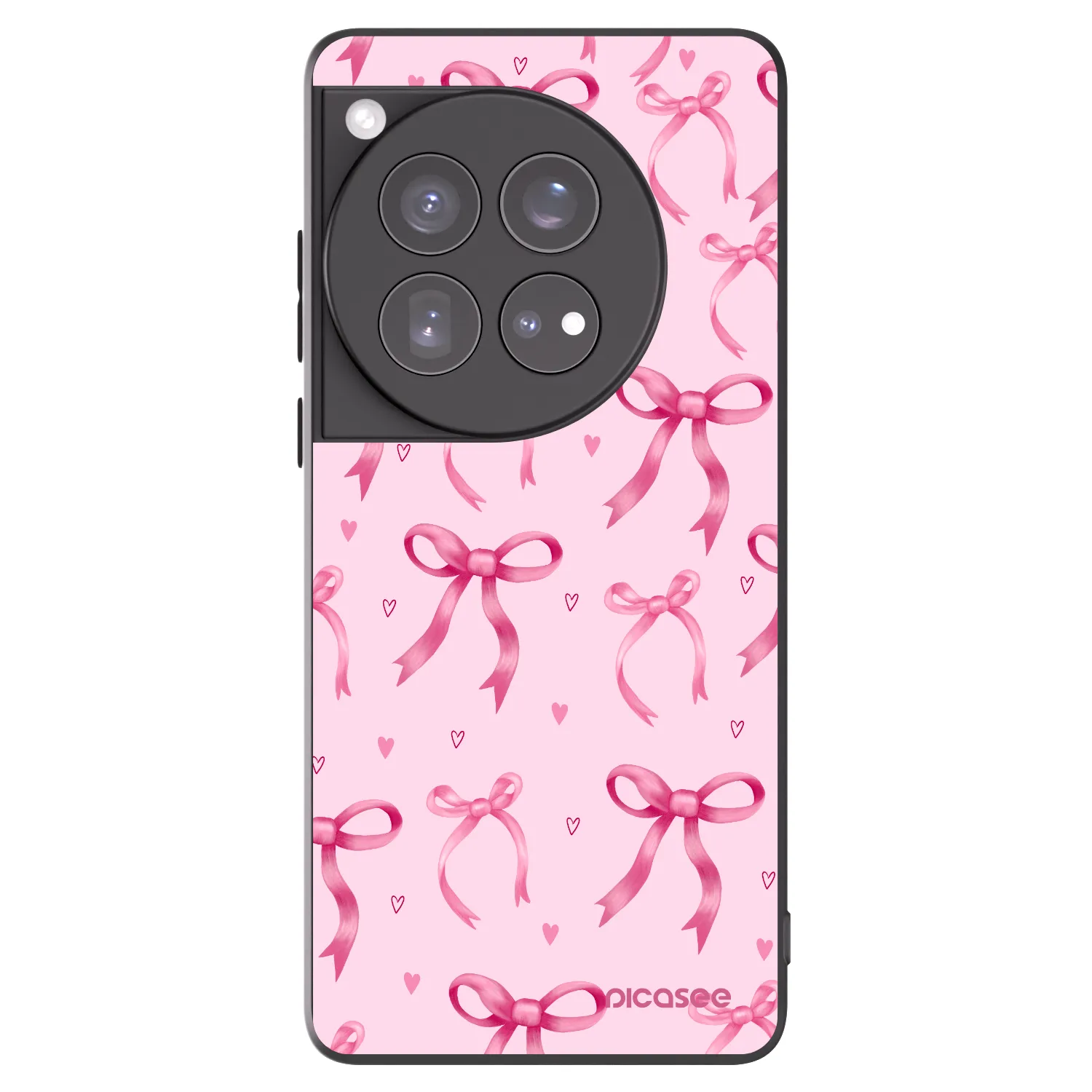 Picasee Μαύρη θήκη σιλικόνης για OnePlus 12 5G - Bow Aesthetic