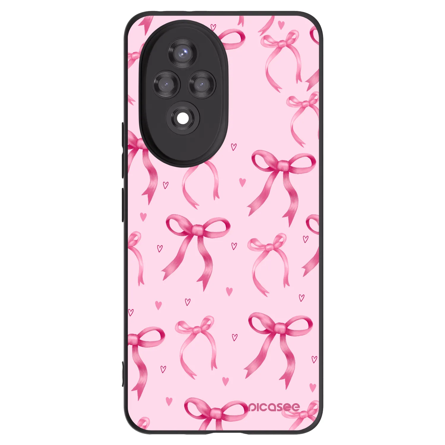 Picasee Μαύρη θήκη σιλικόνης για Honor 200 Pro 5G - Bow Aesthetic