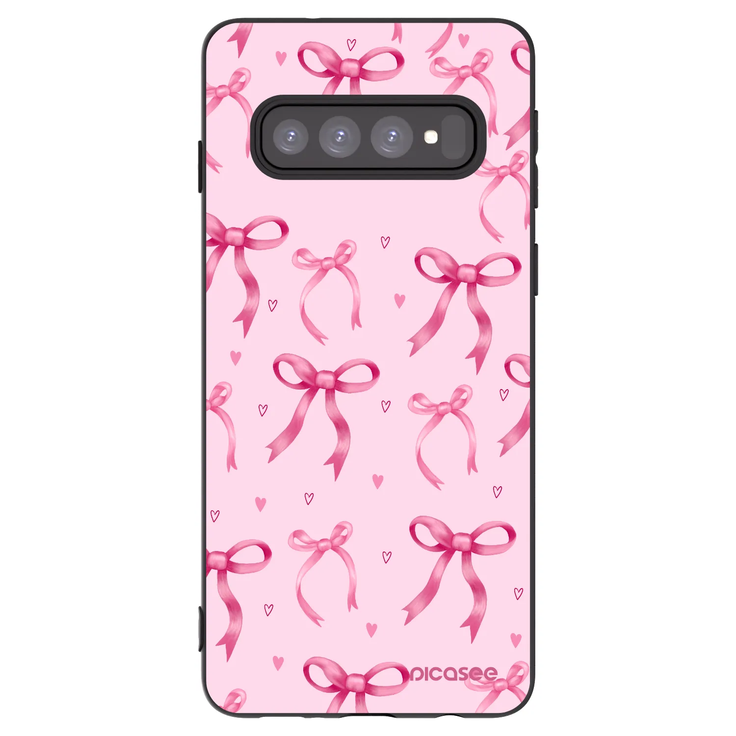 Picasee Μαύρη θήκη σιλικόνης για Samsung Galaxy S10 G973 - Bow Aesthetic