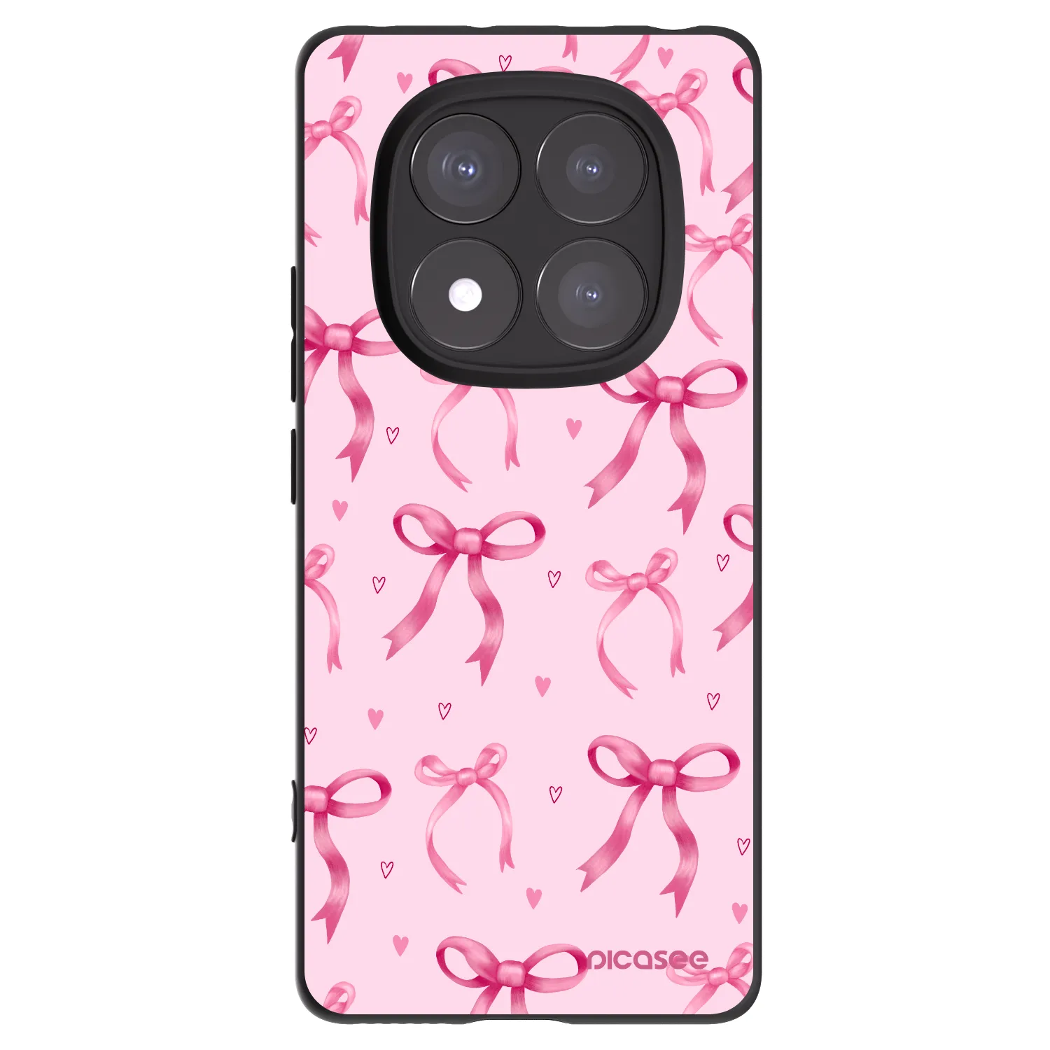 Picasee Μαύρη θήκη σιλικόνης για Xiaomi Redmi Note 14 Pro+ 5G - Bow Aesthetic