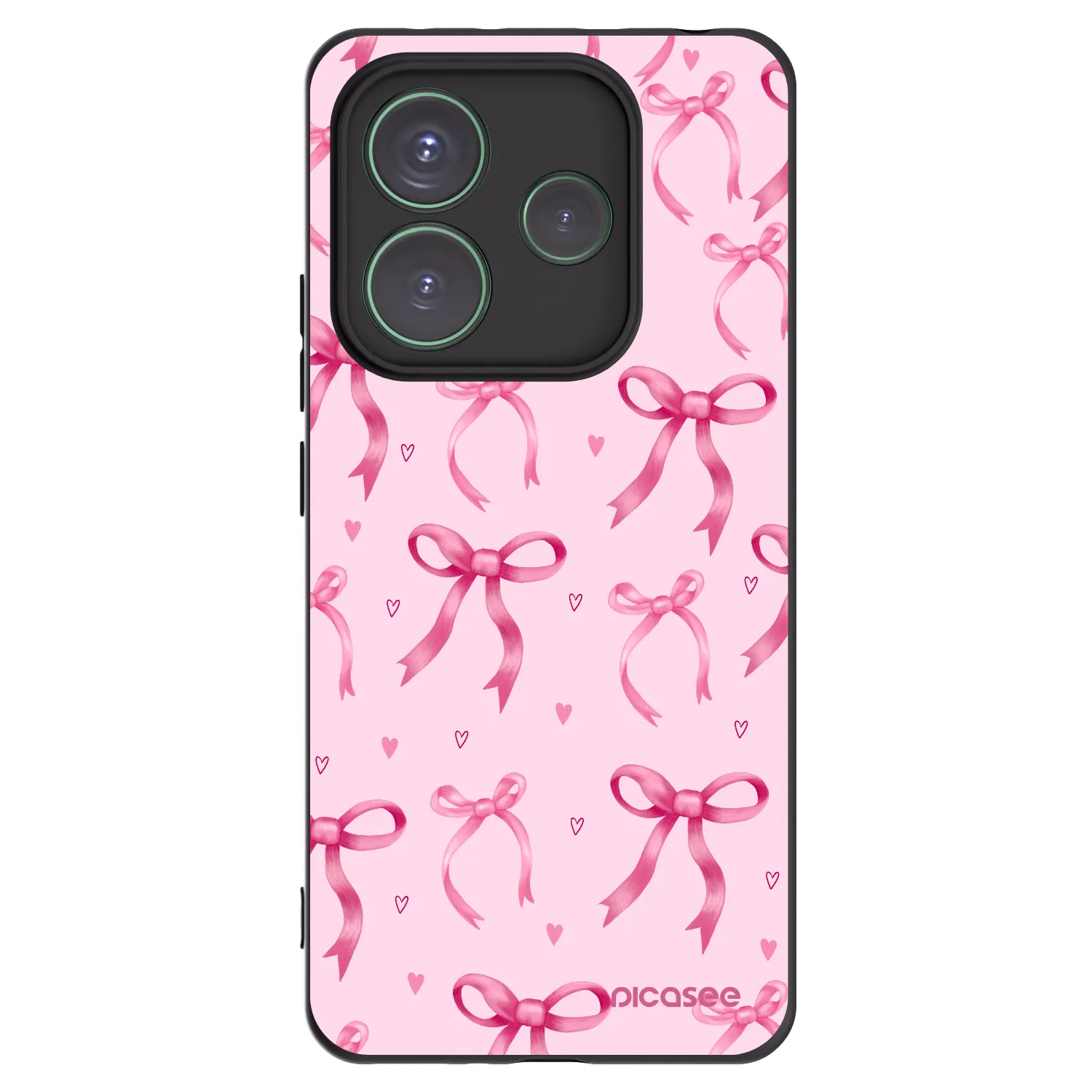 Picasee Μαύρη θήκη σιλικόνης για Xiaomi Redmi Note 14 5G - Bow Aesthetic