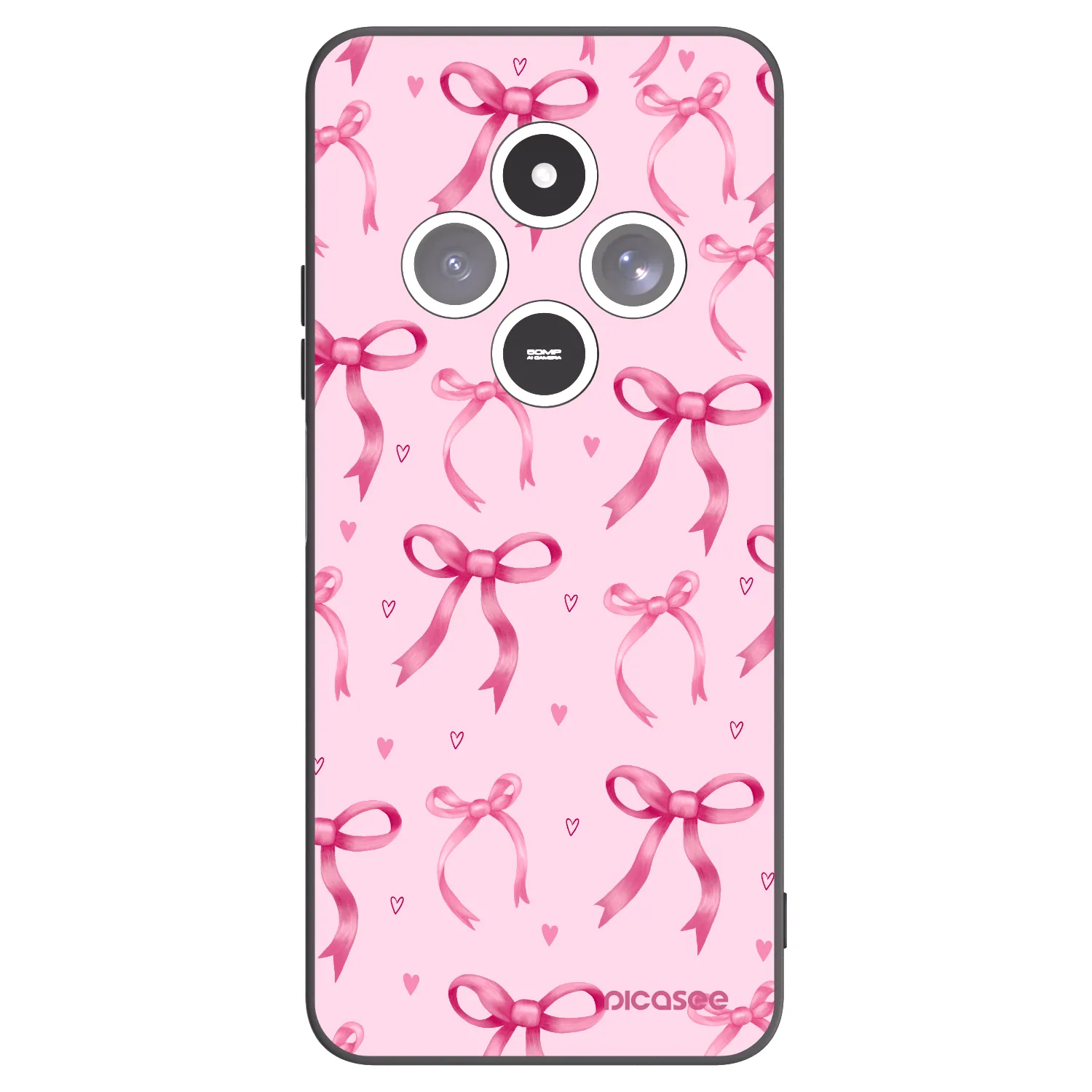 Picasee Μαύρη θήκη σιλικόνης για Xiaomi Redmi 14C - Bow Aesthetic