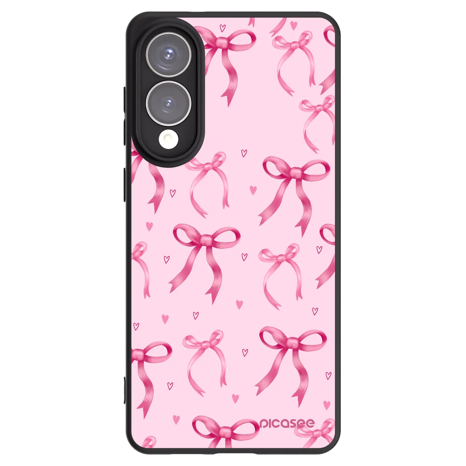 Picasee Μαύρη θήκη σιλικόνης για Samsung Galaxy S25 Edge 5G - Bow Aesthetic