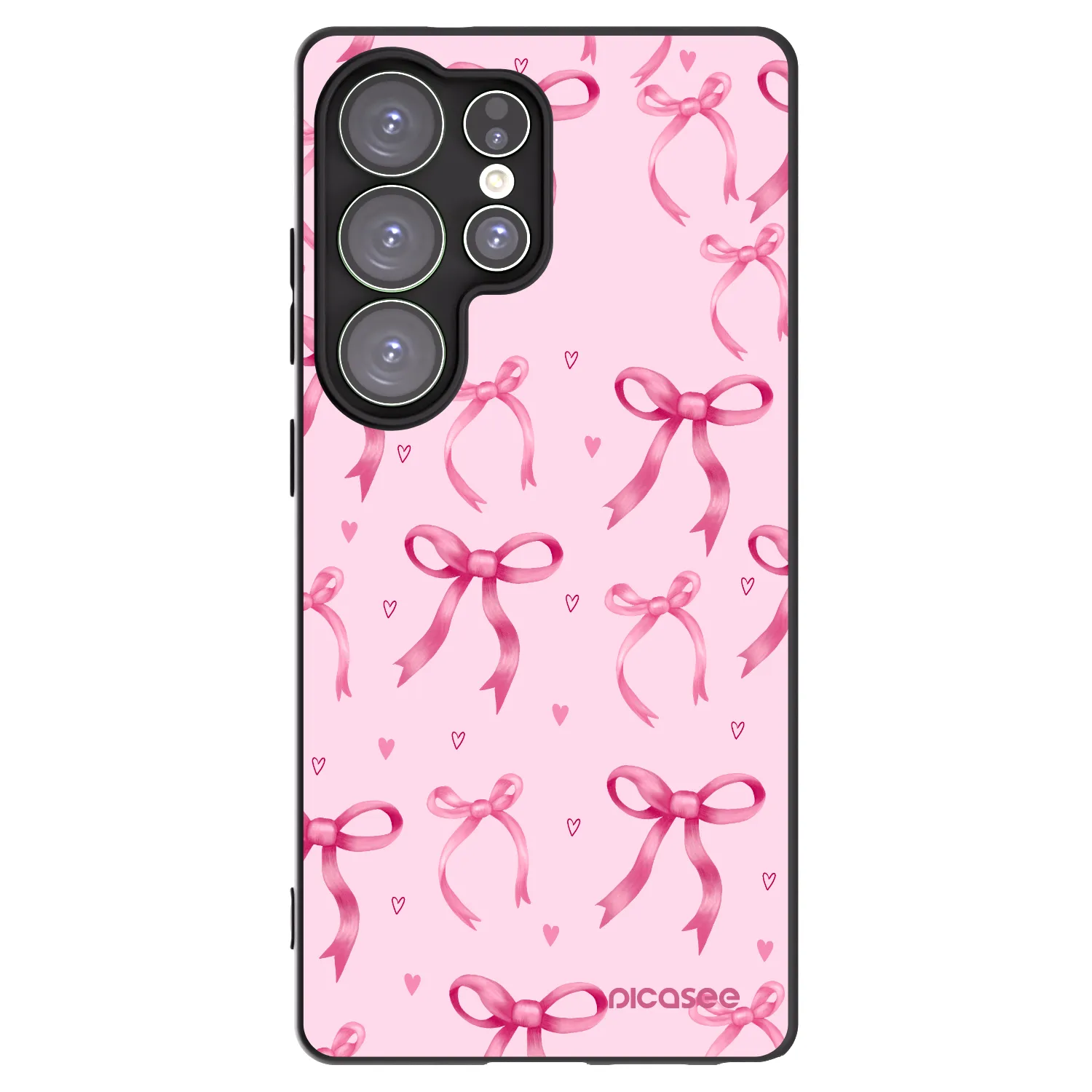 Picasee Μαύρη θήκη σιλικόνης για Samsung Galaxy S25 Ultra 5G - Bow Aesthetic