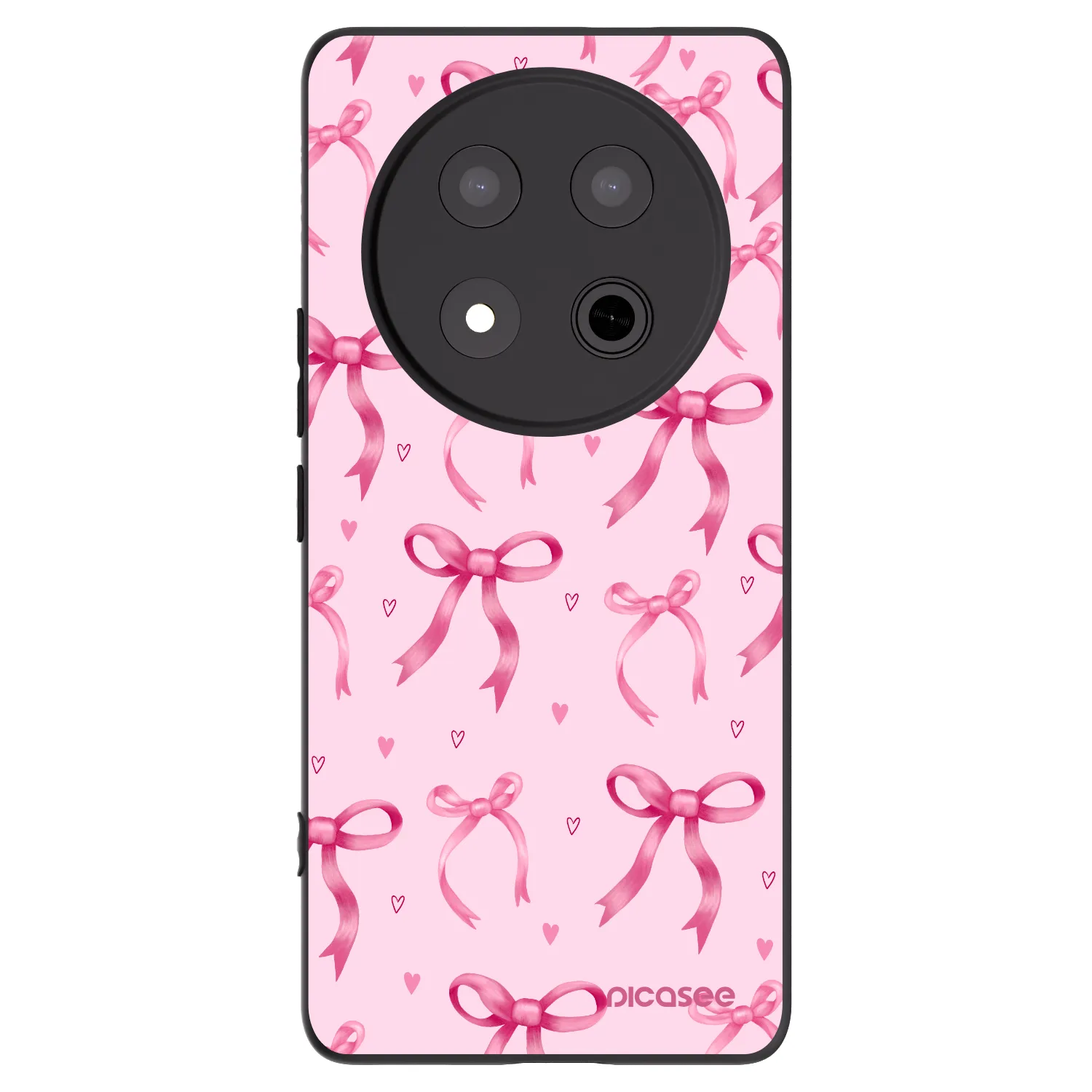 Picasee Μαύρη θήκη σιλικόνης για Honor Magic7 Lite 5G - Bow Aesthetic