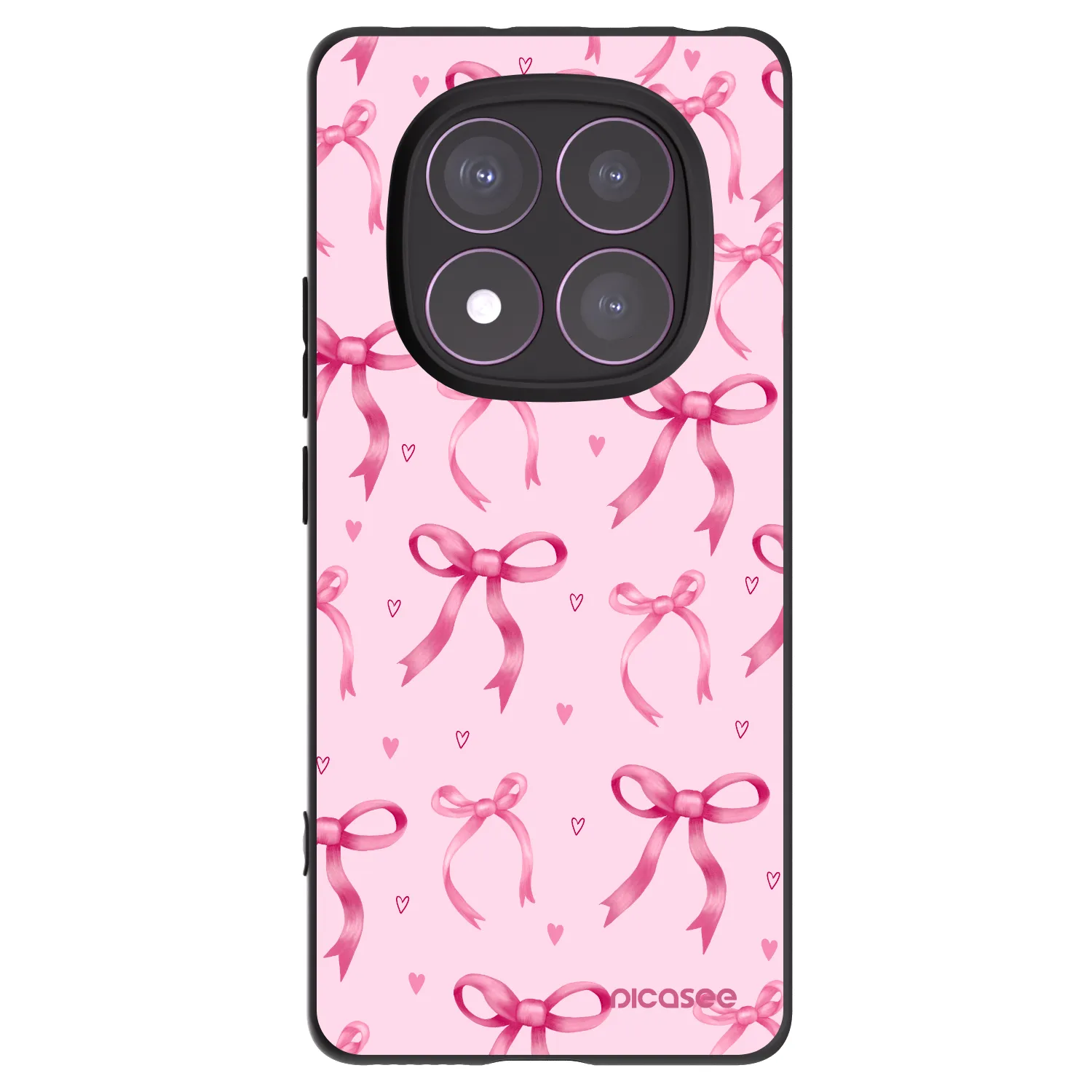 Picasee Μαύρη θήκη σιλικόνης για Xiaomi Redmi Note 14 Pro 4G - Bow Aesthetic