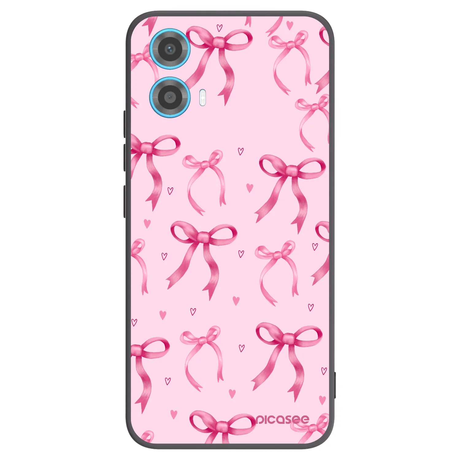 Picasee Μαύρη θήκη σιλικόνης για Motorola Moto G34 5G - Bow Aesthetic