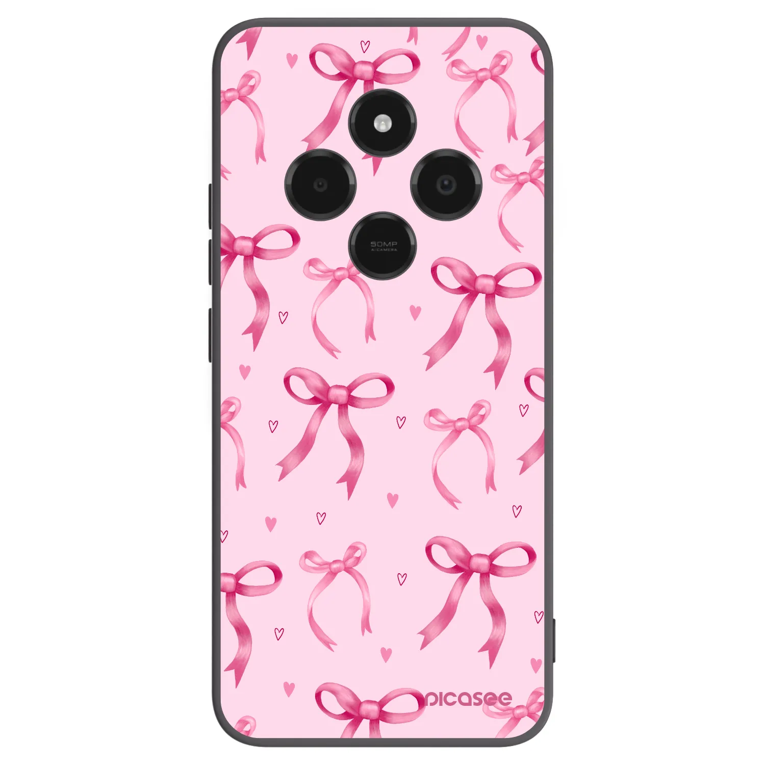 Picasee Μαύρη θήκη σιλικόνης για Xiaomi Poco C75 - Bow Aesthetic