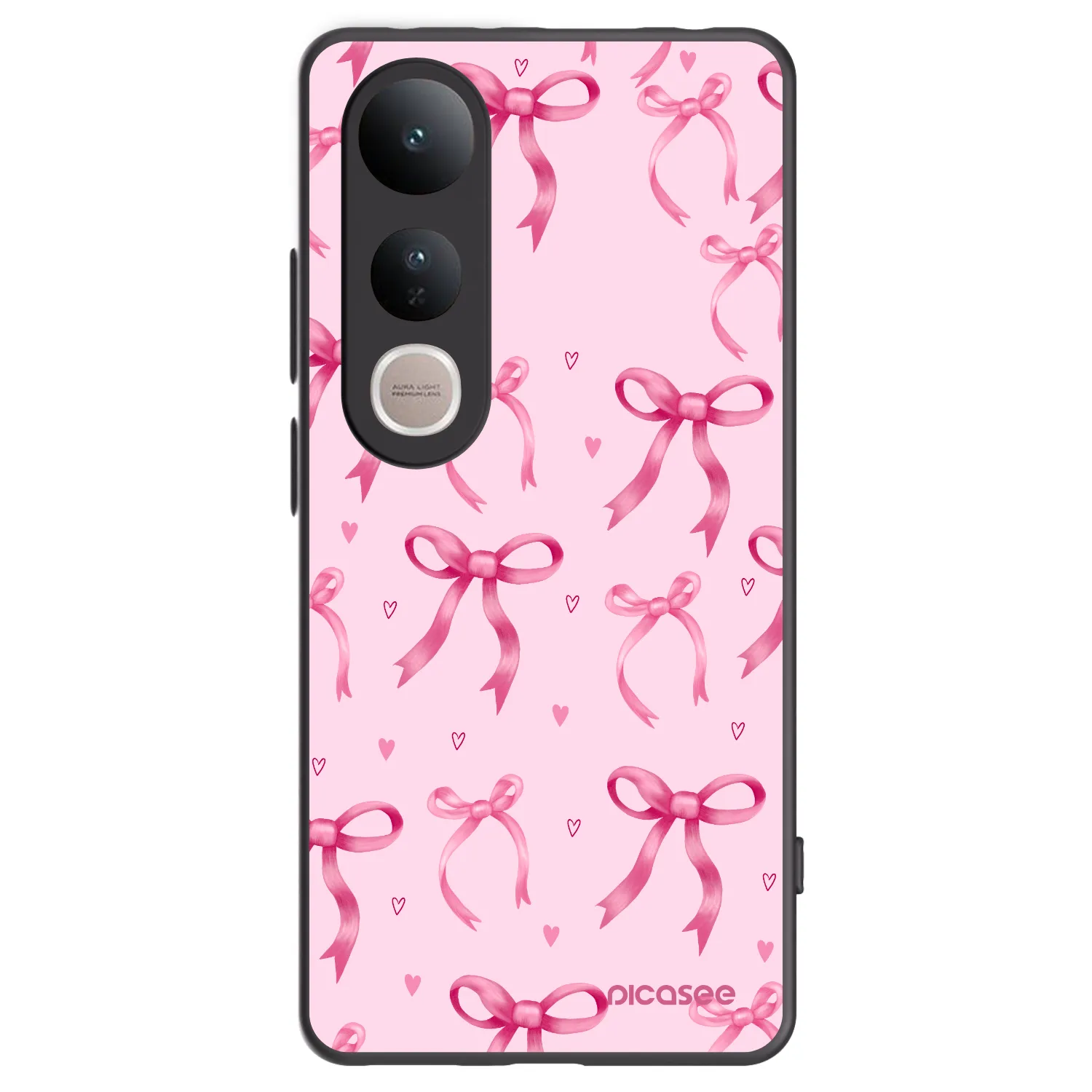 Picasee Μαύρη θήκη σιλικόνης για Vivo V50 Lite 5G - Bow Aesthetic
