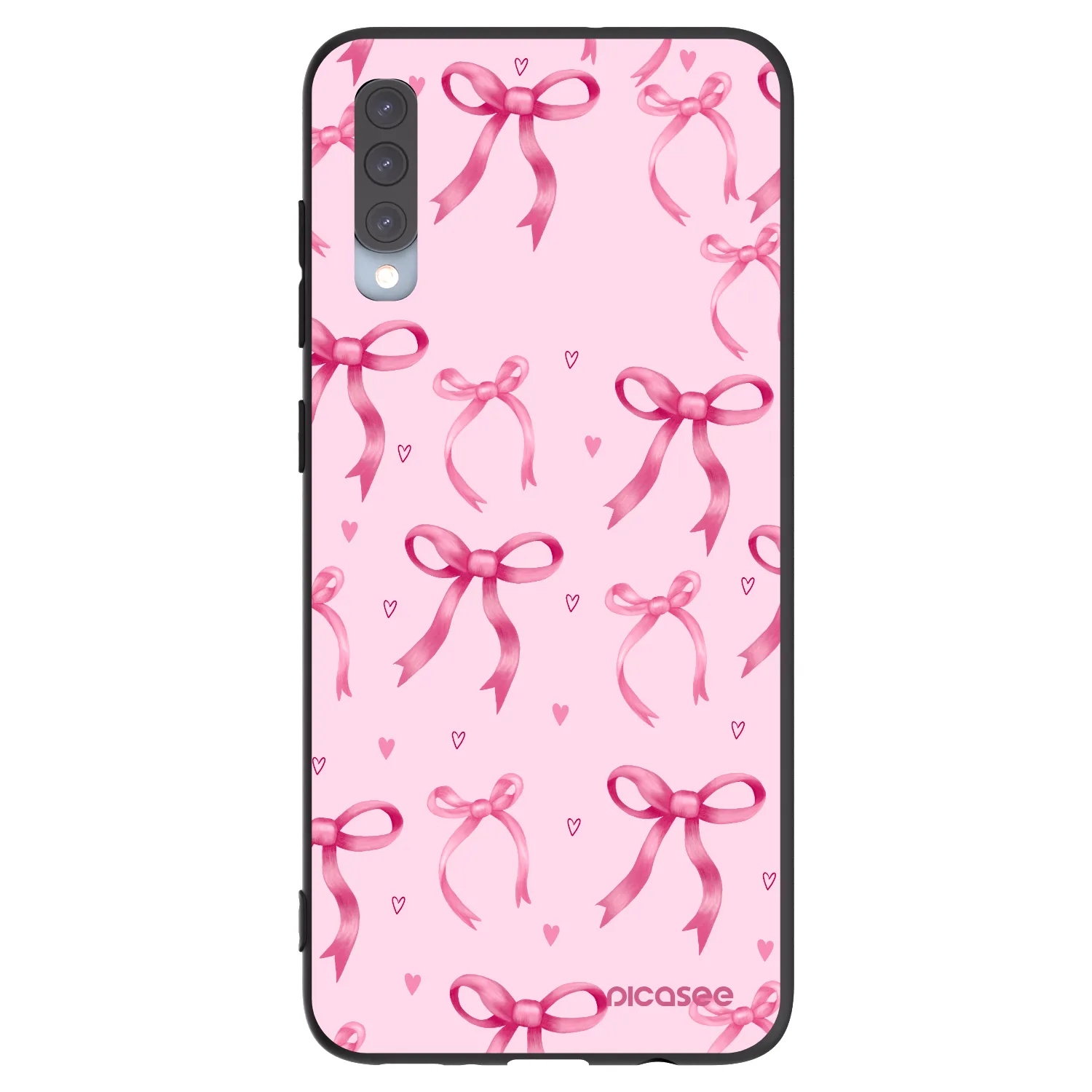 Picasee Μαύρη θήκη σιλικόνης για Samsung Galaxy A70 A705F - Bow Aesthetic