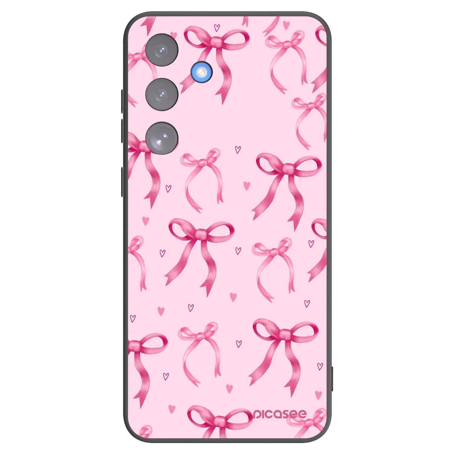 Picasee Μαύρη θήκη σιλικόνης για Samsung Galaxy S25 FE 5G - Bow Aesthetic