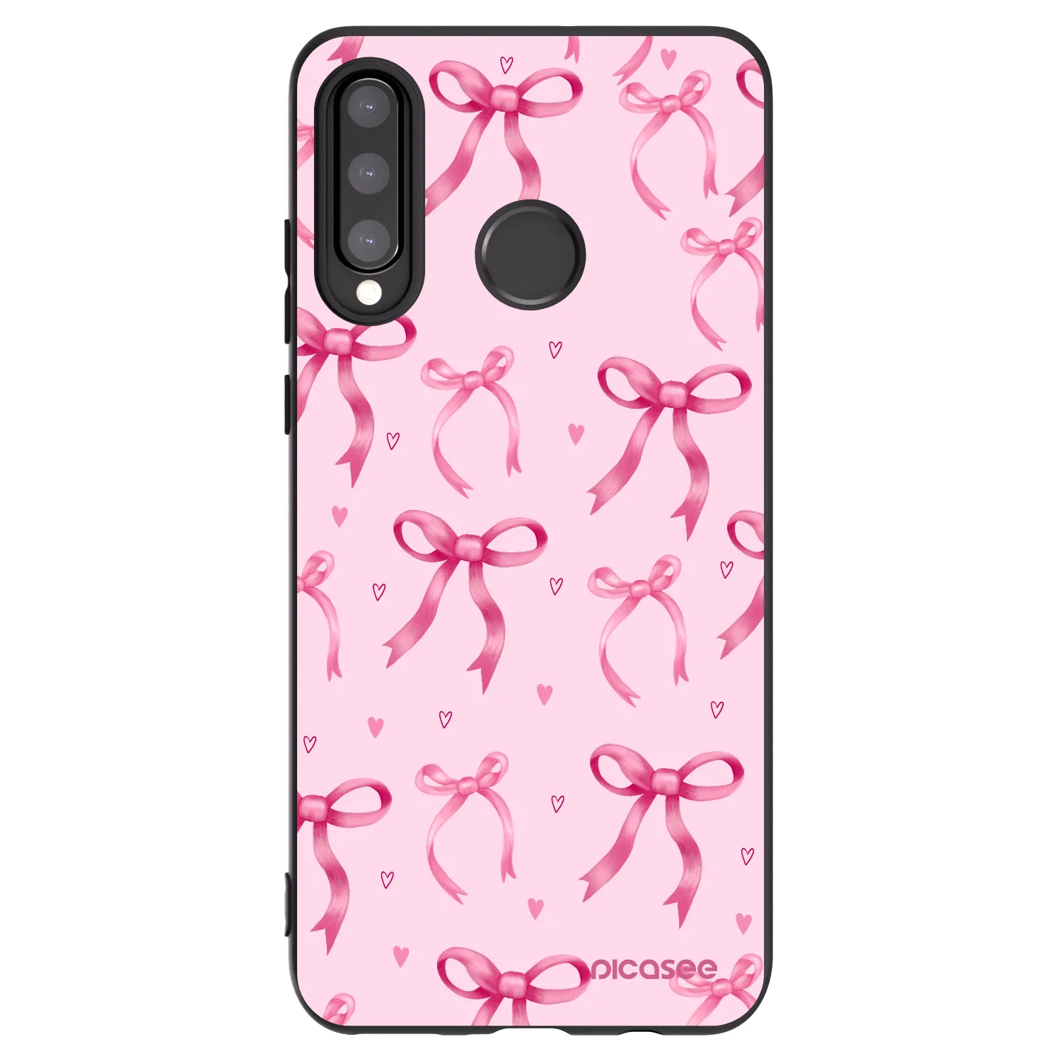 Picasee Μαύρη θήκη σιλικόνης για Huawei P30 Lite - Bow Aesthetic