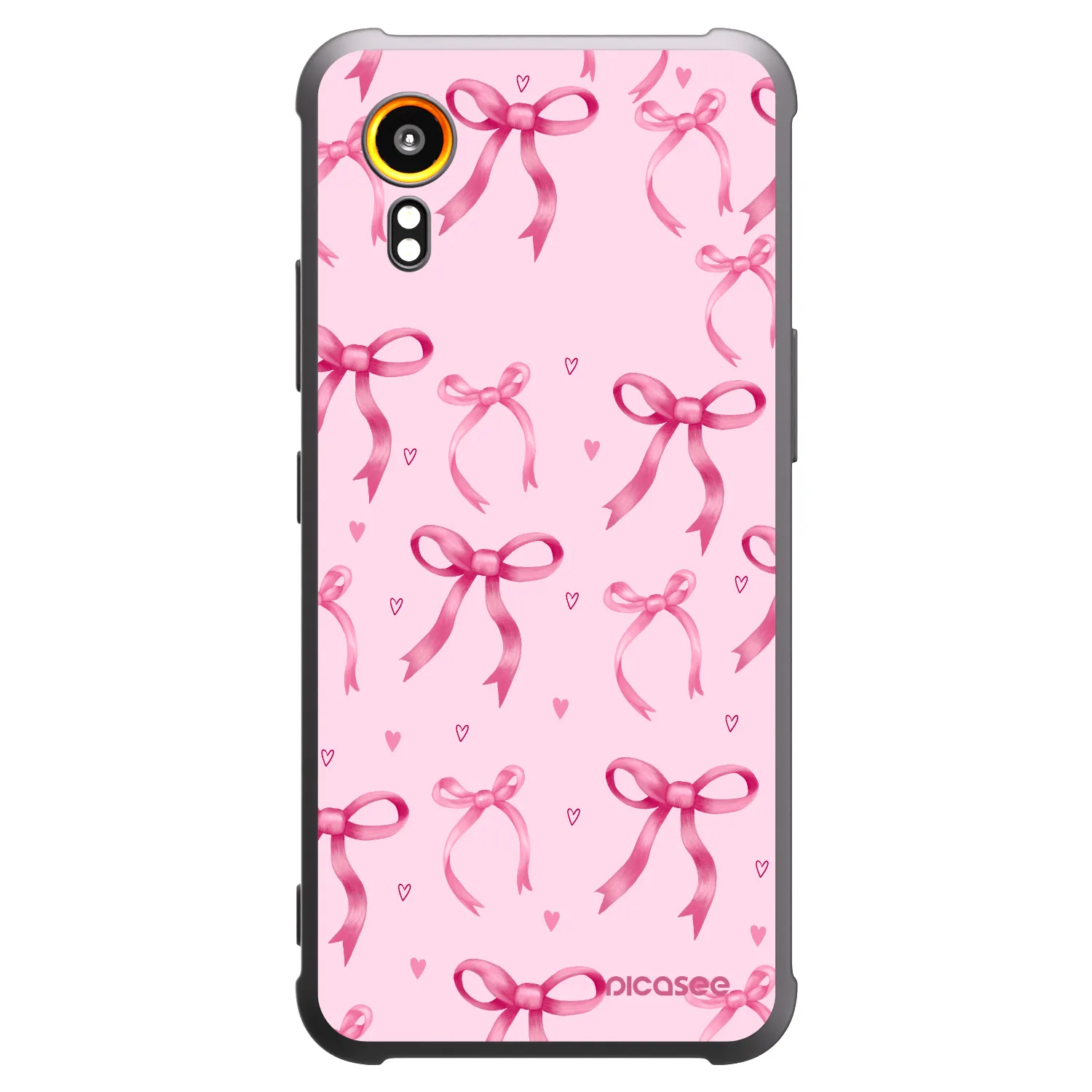 Picasee Μαύρη θήκη σιλικόνης για Samsung Galaxy Xcover 7 - Bow Aesthetic