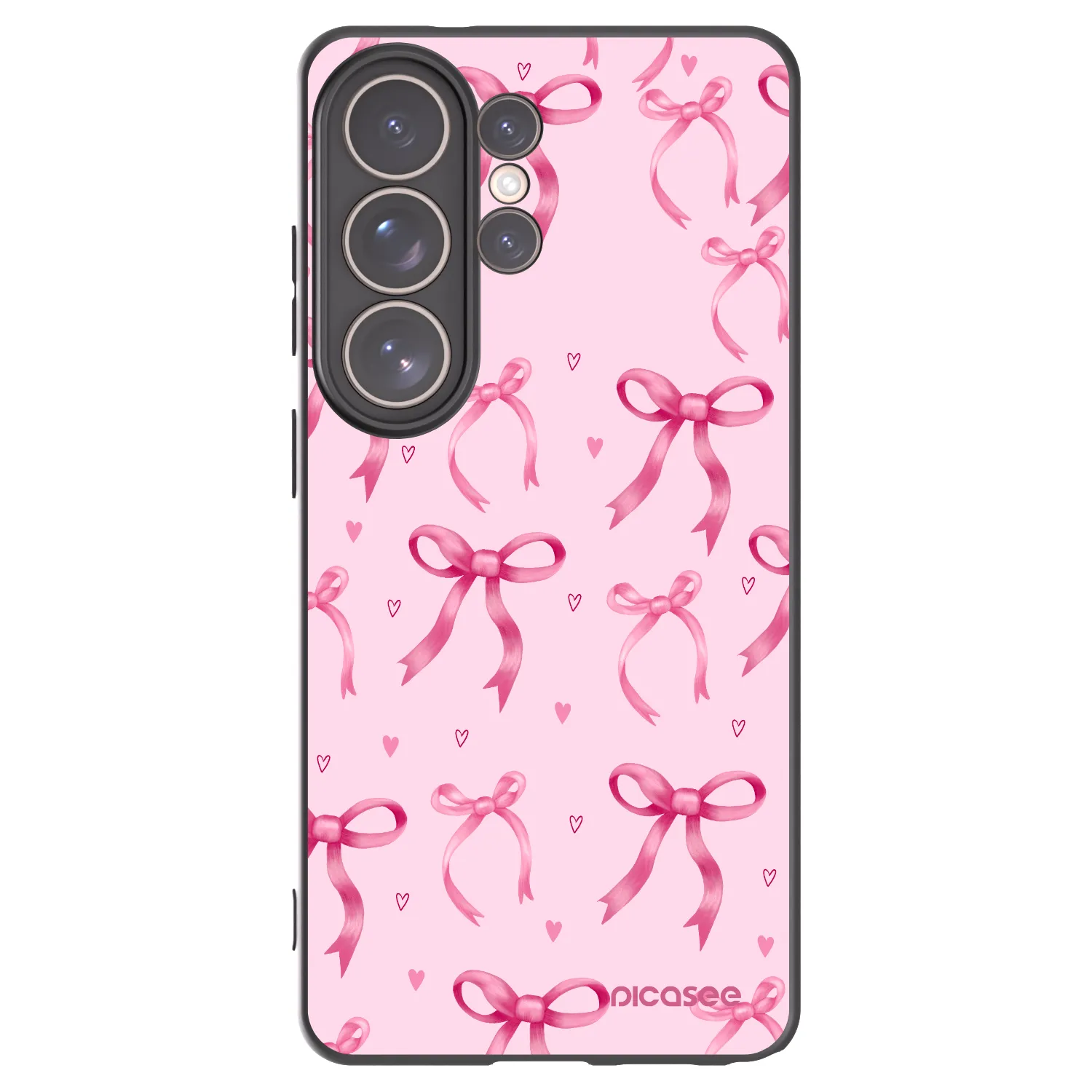 Picasee Μαύρη θήκη σιλικόνης για Samsung Galaxy S26 Ultra - Bow Aesthetic