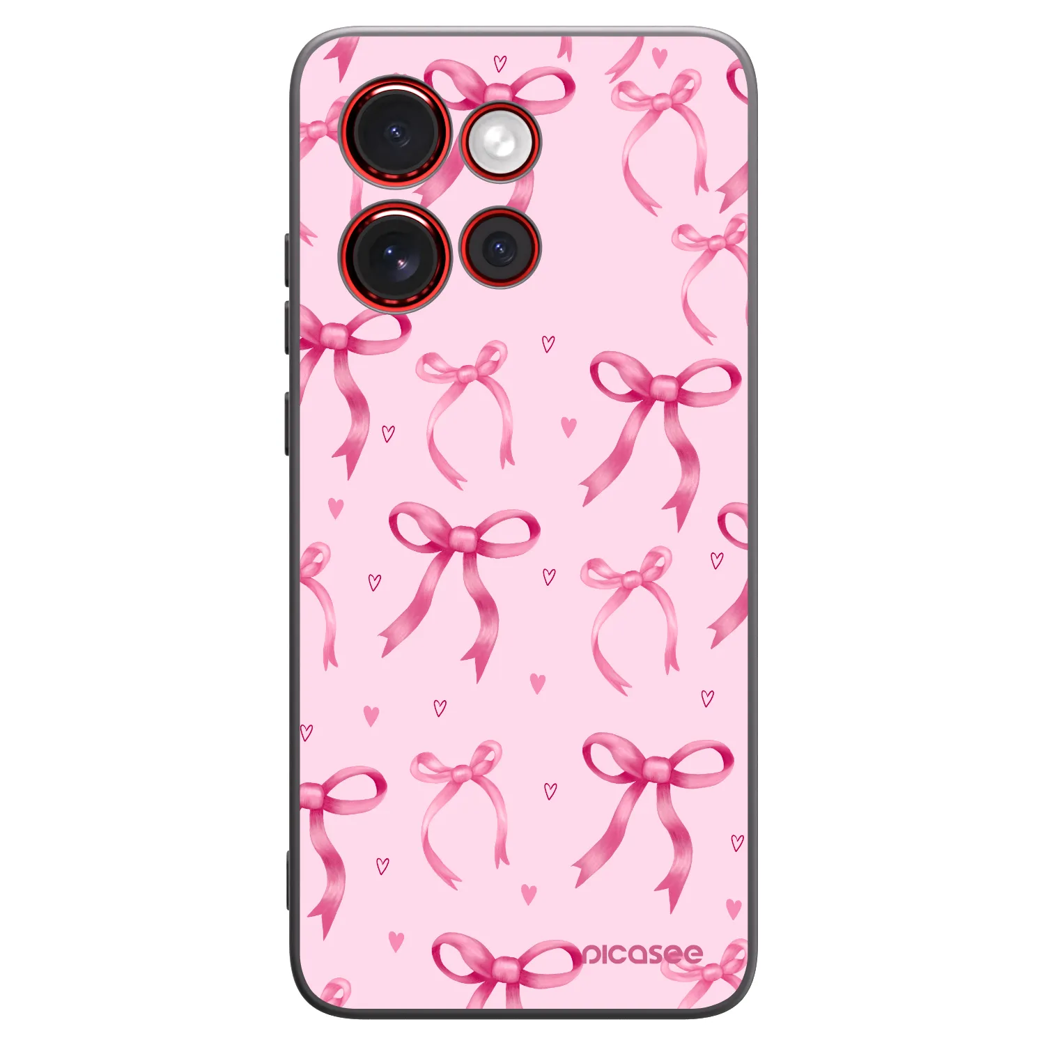 Picasee Μαύρη θήκη σιλικόνης για Motorola Edge 60 Neo 5G - Bow Aesthetic