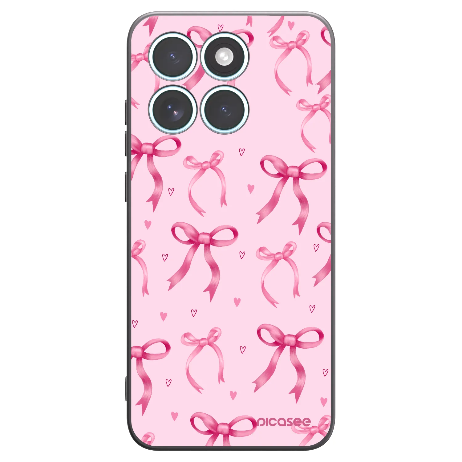 Picasee Μαύρη θήκη σιλικόνης για Motorola Edge 70 Fusion - Bow Aesthetic