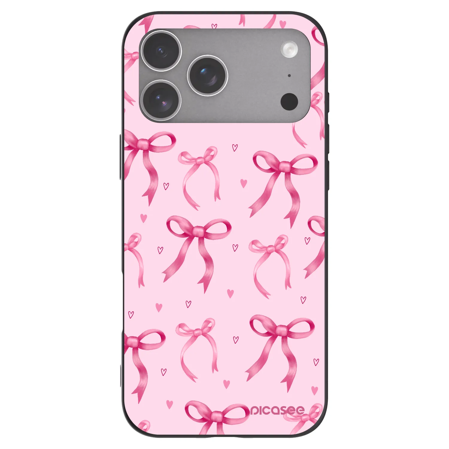 Picasee Μαύρη θήκη σιλικόνης για Apple iPhone 18 Pro Max - Bow Aesthetic