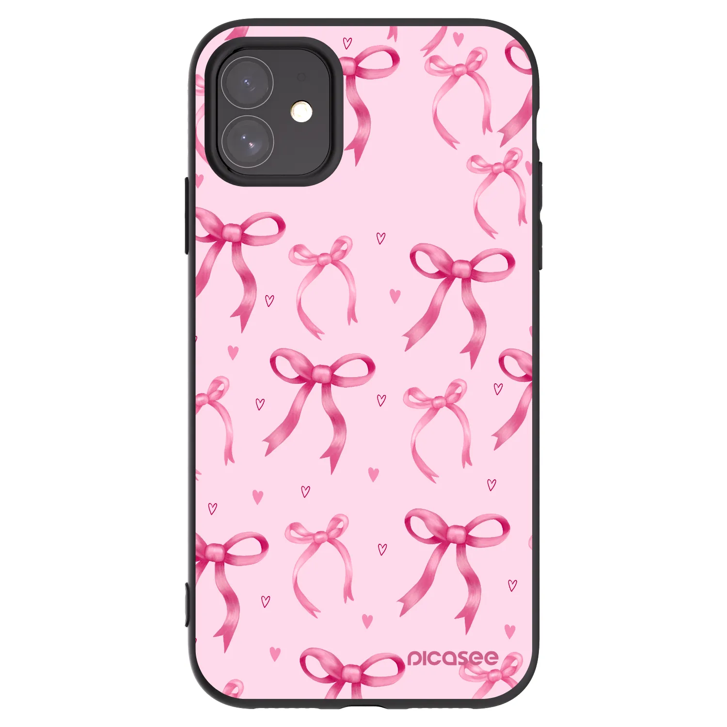 Picasee Μαύρη θήκη σιλικόνης για Apple iPhone 11 - Bow Aesthetic