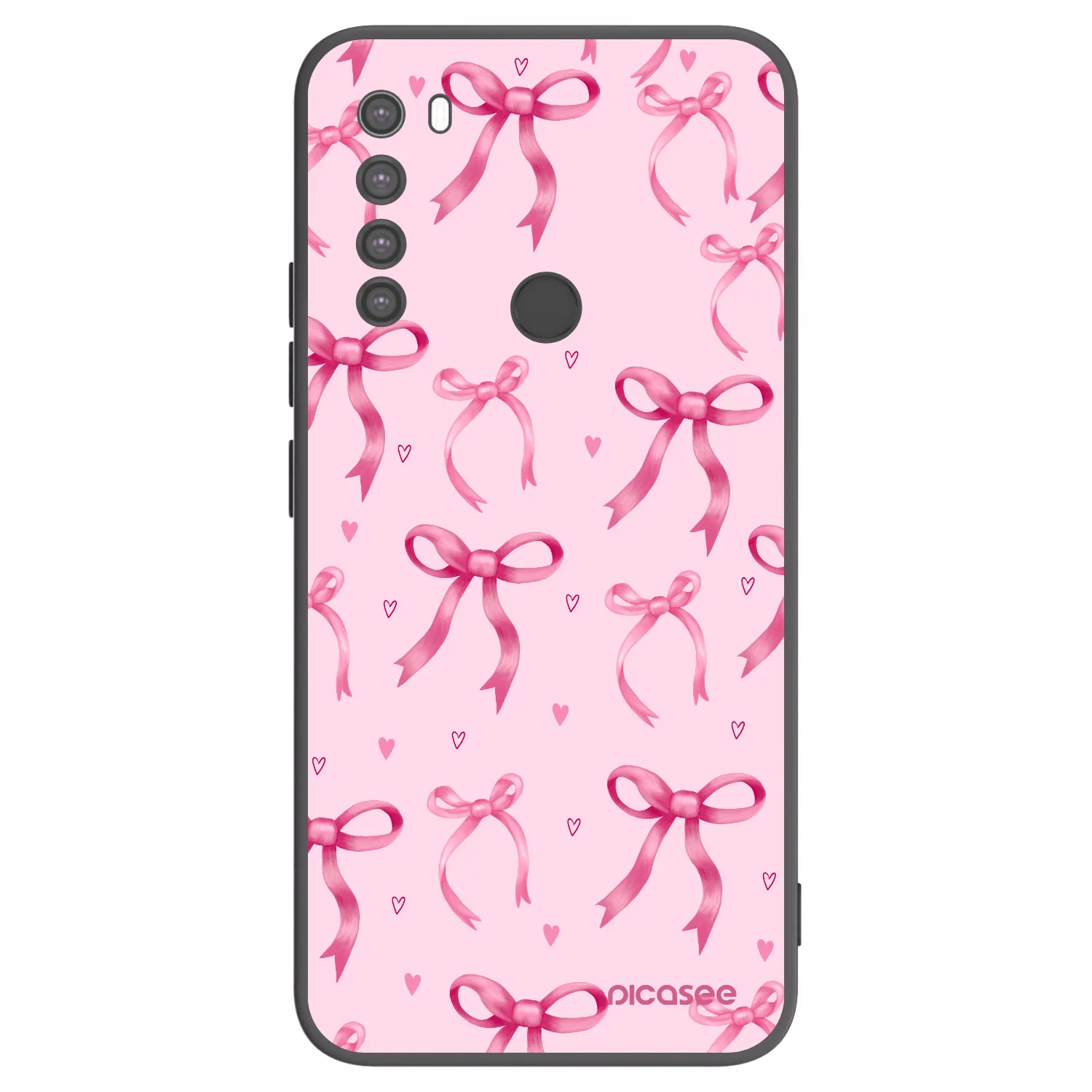 Picasee Μαύρη θήκη σιλικόνης για Xiaomi Redmi Note 8 - Bow Aesthetic