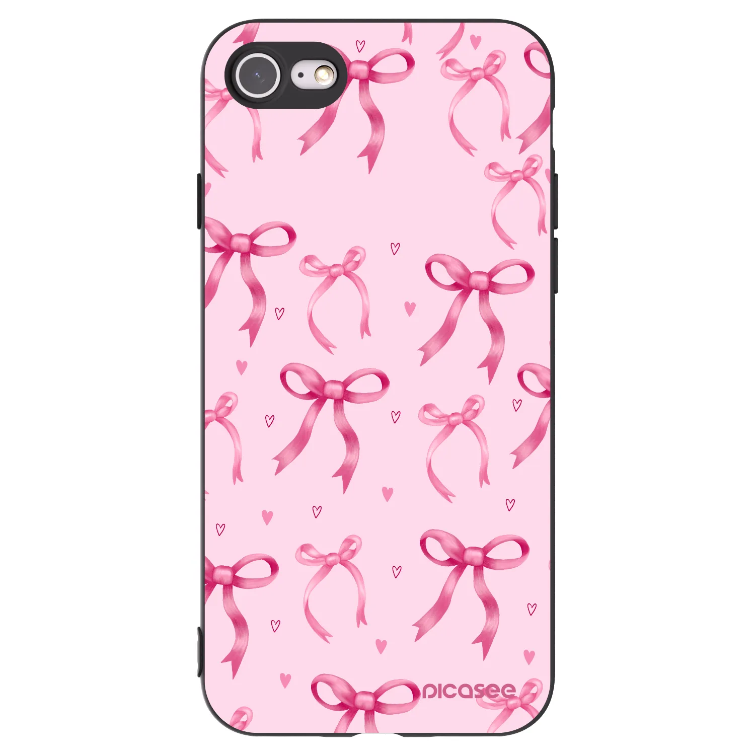 Picasee Μαύρη θήκη σιλικόνης για Apple iPhone SE 2020 - Bow Aesthetic