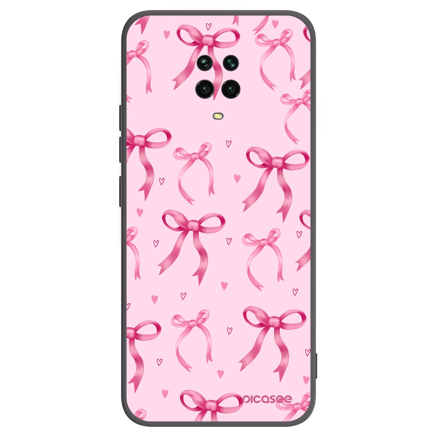 Picasee Μαύρη θήκη σιλικόνης για Xiaomi Redmi Note 9 Pro - Bow Aesthetic
