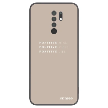 Picasee Μαύρη θήκη σιλικόνης για Xiaomi Redmi 9 - Positive Vibes