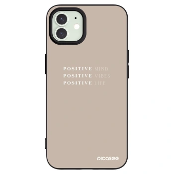 Picasee Μαύρη θήκη σιλικόνης για Apple iPhone 12 Pro - Positive Vibes