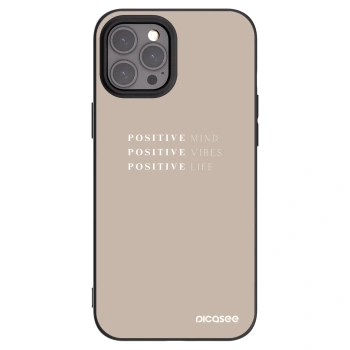 Picasee Μαύρη θήκη σιλικόνης για Apple iPhone 12 Pro Max - Positive Vibes