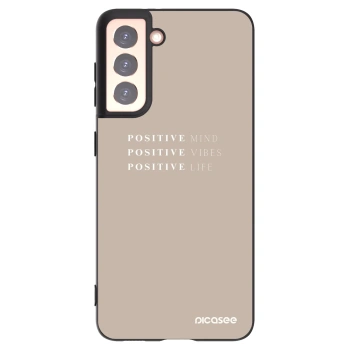 Picasee Μαύρη θήκη σιλικόνης για Samsung Galaxy S21 5G G991B - Positive Vibes