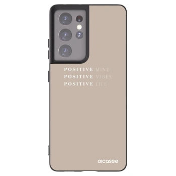 Picasee Μαύρη θήκη σιλικόνης για Samsung Galaxy S21 Ultra 5G G998B - Positive Vibes
