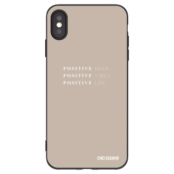 Picasee Μαύρη θήκη σιλικόνης για Apple iPhone XS Max - Positive Vibes