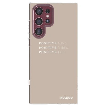 Picasee διαφανής θήκη σιλικόνης Samsung Galaxy S22 Ultra 5G - Positive Vibes