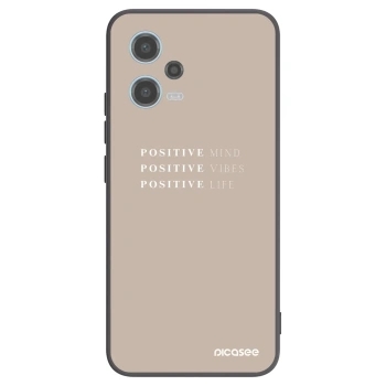 Picasee Μαύρη θήκη σιλικόνης για Xiaomi Redmi Note 12 5G - Positive Vibes
