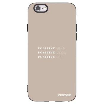 Picasee Μαύρη θήκη σιλικόνης για Apple iPhone 6/6S - Positive Vibes
