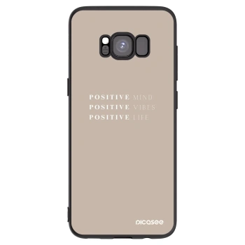 Picasee Μαύρη θήκη σιλικόνης για Samsung Galaxy S8 G950F - Positive Vibes