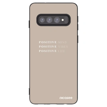 Picasee Μαύρη θήκη σιλικόνης για Samsung Galaxy S10 G973 - Positive Vibes