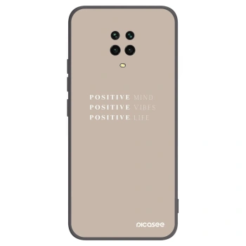 Picasee Μαύρη θήκη σιλικόνης για Xiaomi Redmi Note 9 Pro - Positive Vibes