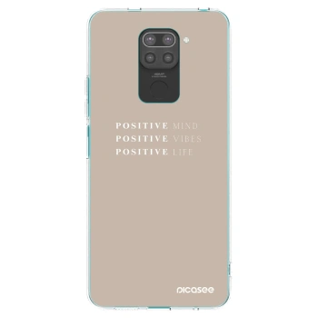 Picasee Μαύρη θήκη σιλικόνης για Xiaomi Redmi Note 9 - Positive Vibes