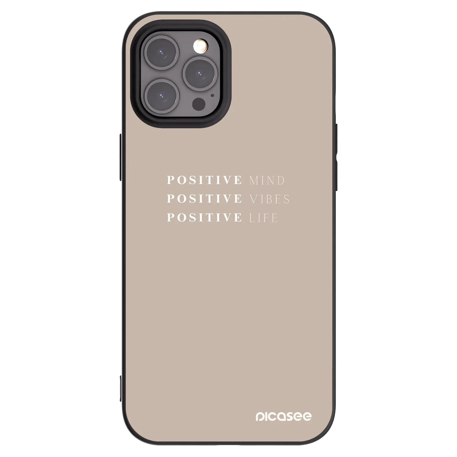 Picasee Μαύρη θήκη σιλικόνης για Apple iPhone 12 Pro Max - Positive Vibes