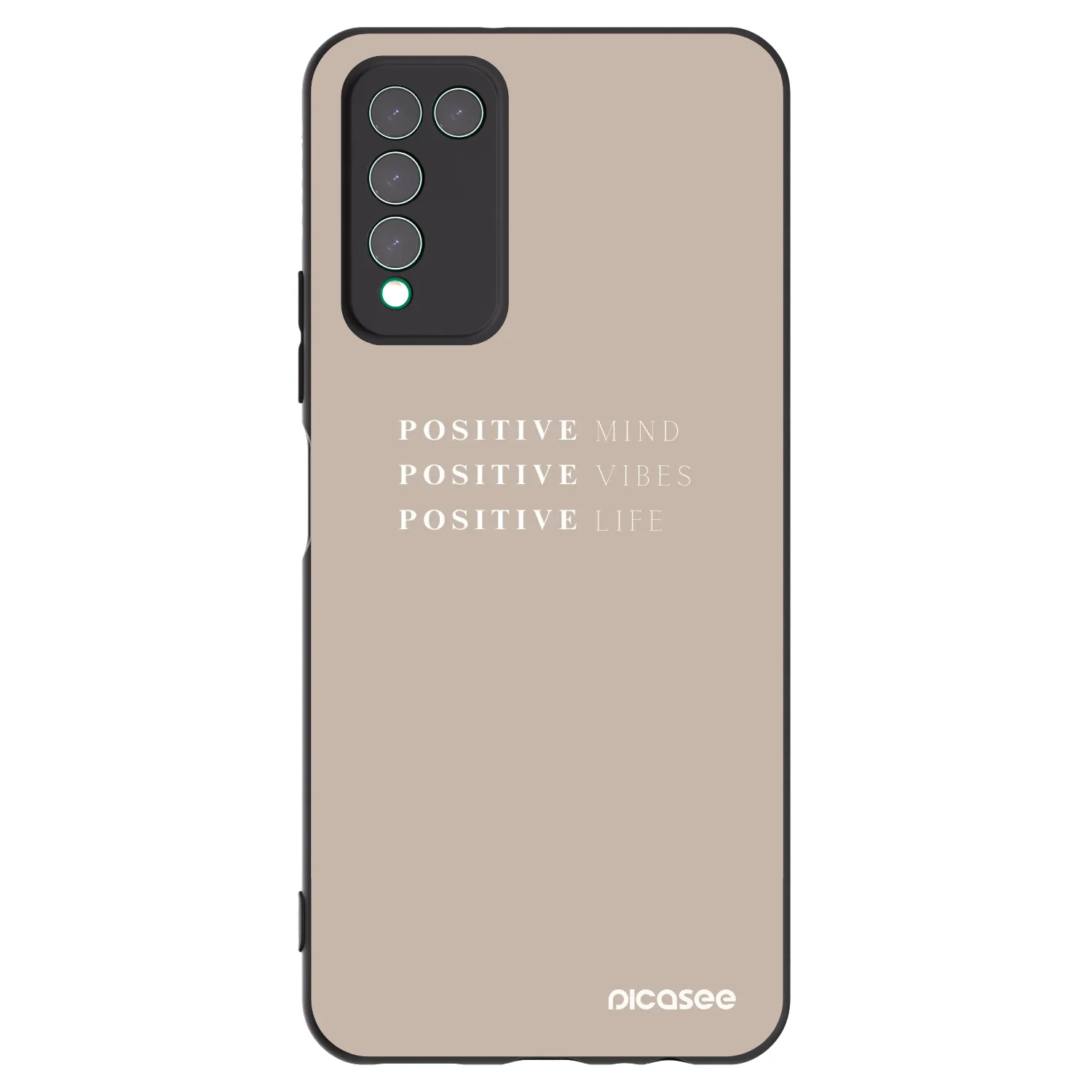 Picasee Μαύρη θήκη σιλικόνης για Honor 10X Lite - Positive Vibes